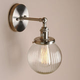 Metal Texture Glass Ball Design Wall Lamp