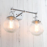 Textured Glass Double Bulb Design Wall Light