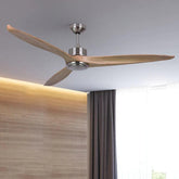 Three-Blade Streamlined Wooden Ceiling Fan Light - Clowas