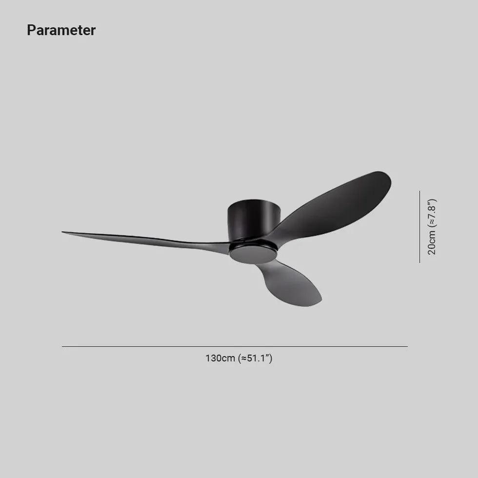Three-Blade White Kitchen Modern Ceiling Fan Light - Clowas