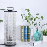 Transparent Vertical Striped Outdoor Floor Lamp - Clowas