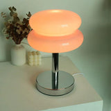 Two-Layer Round Table Lamp with Metal Base - Clowas