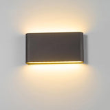 Black Rectangular Waterproof LED Outdoor Wall Light