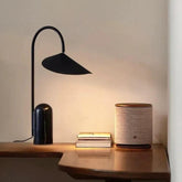 Minimalist Black Curved Desk Lamp for Reading