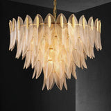 Unique Leaf-Shaped Gold Crystal Pendant Light - Clowas