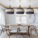 Rattan Dome Pendant Light for Dining Room