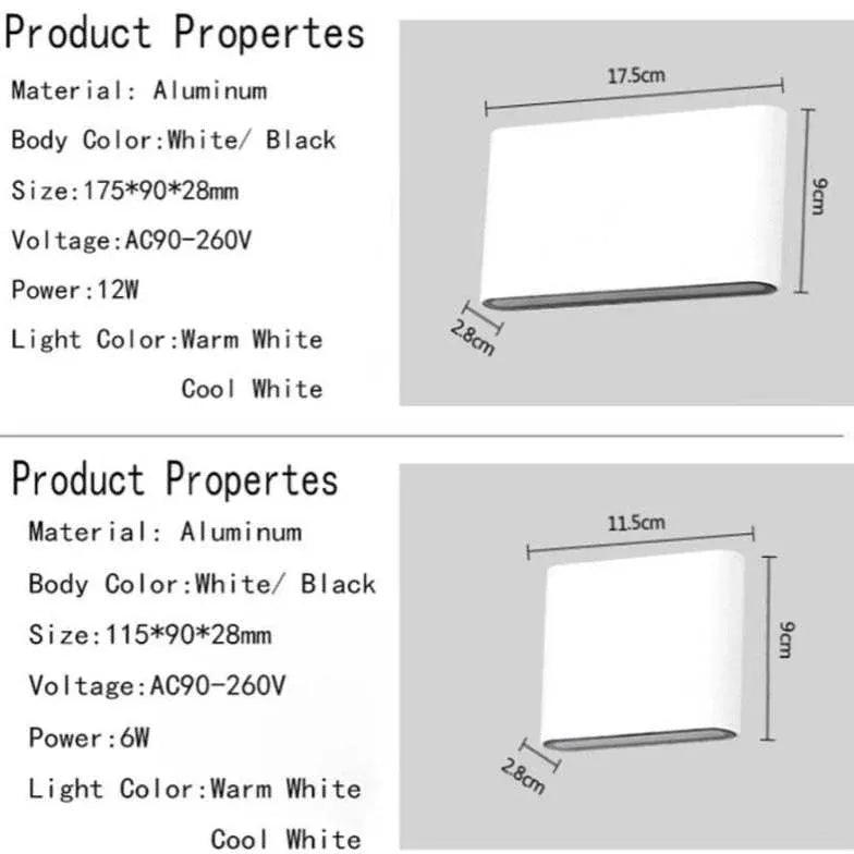 Up and Down Wall Lights Indoor Black - Clowas