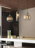 Industrial Glass Light Pendants with Round Spheres