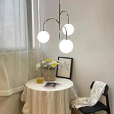 Glass Globe Pendant Light Fixture with Three Lights