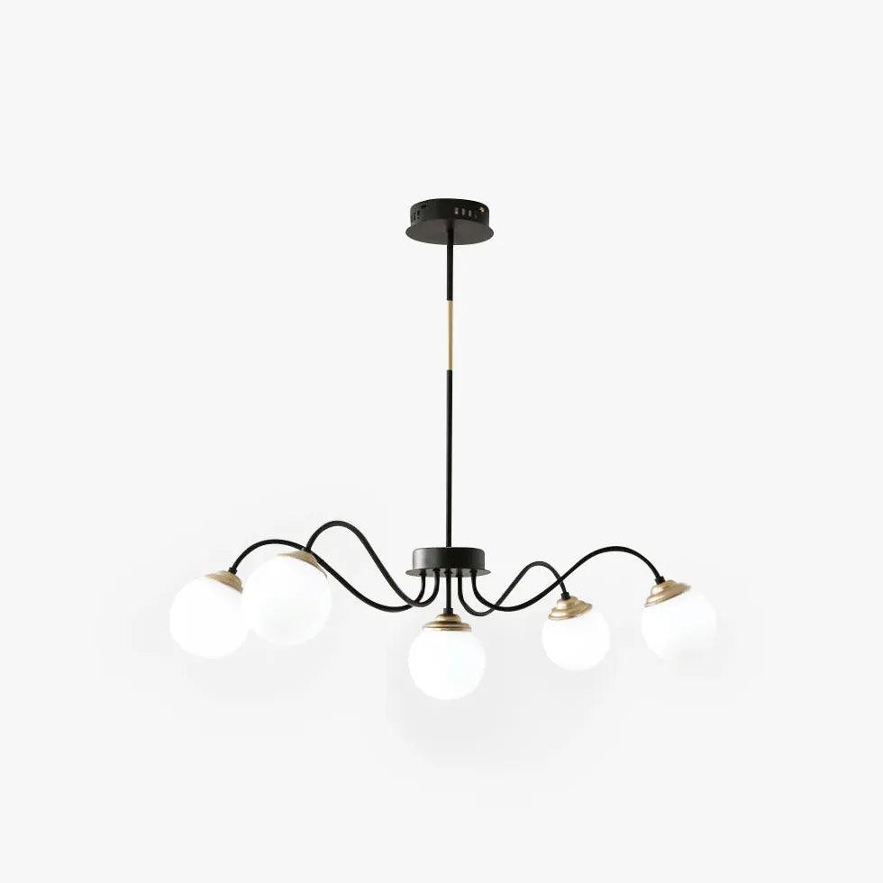 Streamlined Black Frame Living Room Sphere Chandelier - Clowas