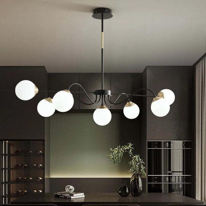 Streamlined Black Frame Living Room Sphere Chandelier - Clowas