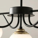Streamlined Black Frame Living Room Sphere Chandelier - Clowas