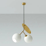 Glass Globe Pendant Light with Red Cherry Design