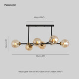 Nordic Long Glass Ball Pendant Light for Kitchen Island