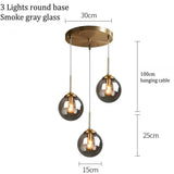 Modern Globe Glass Pendant Light Dimmable for Kitchen Island