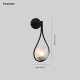 Nordic Glass Ball LED Bedside Wall Light in Black