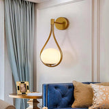 Nordic Glass Ball LED Bedside Wall Light in Black