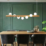 Wood Pendant Light with Modern Walnut Sphere Design