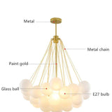 Large Pendant Glass Light with Nordic Bubble Design