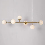 Nordic Long Glass Globe Pendant Light with Bubble Glass