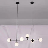 Nordic Long Glass Globe Pendant Light with Bubble Glass