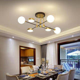 Globe Glass Ceiling Light with Luxurious Iron Branch Design