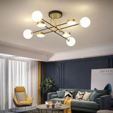 Globe Glass Ceiling Light with Luxurious Iron Branch Design