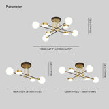 Globe Glass Ceiling Light with Luxurious Iron Branch Design