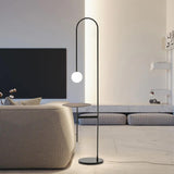 Minimalist Coffee Table Black Glass Floor Lamp