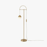 Glass Globe Floor Lamp with Contemporary Gold Finish