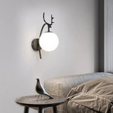 Wall Glass Light Sconces with Modern Antler Design