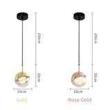Orb Pendant Light Fixture with Minimalist Gold Design