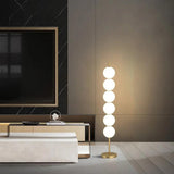 Full Copper Gourd Contemporary Floor Lamp for Living Room