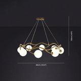 Contemporary Glass Chandeliers with Ring Design