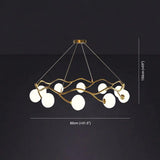 Contemporary Glass Chandeliers with Ring Design