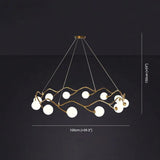 Contemporary Glass Chandeliers with Ring Design