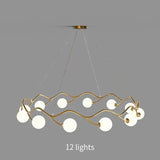 Contemporary Glass Chandeliers with Ring Design