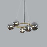 Modern Sphere Pendant Light with Grey Glass