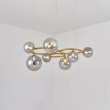 Modern Sphere Pendant Light with Grey Glass