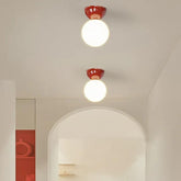 Modern Cream Globe Ceiling Light For A Hallway