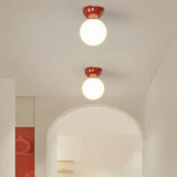 Modern Cream Globe Ceiling Light For A Hallway