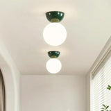 Modern Cream Globe Ceiling Light For A Hallway