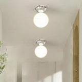 Modern Cream Globe Ceiling Light For A Hallway