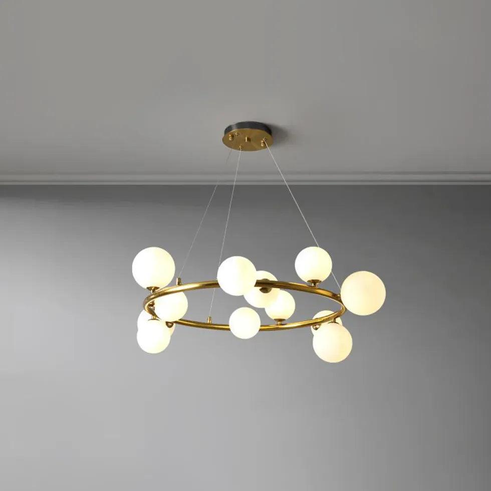 Golden Circle Modern Glass Sphere Pendant Light - Clowas