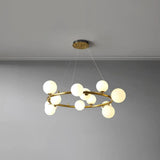 Golden Circle Modern Glass Sphere Pendant Light - Clowas