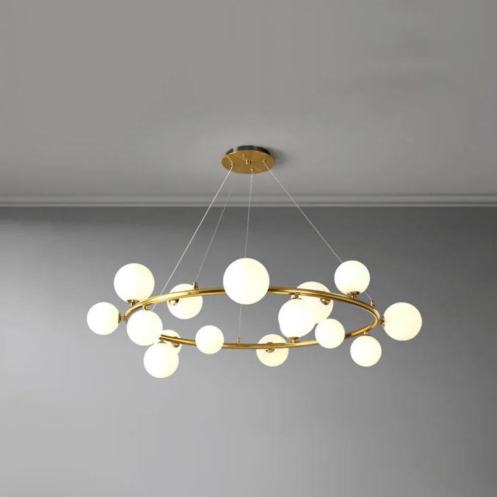 Golden Circle Modern Glass Sphere Pendant Light - Clowas