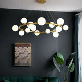 Golden Circle Modern Glass Sphere Pendant Light - Clowas