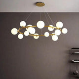 Golden Circle Modern Glass Sphere Pendant Light - Clowas