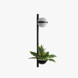 Modern Black Wall Light with Green Plants