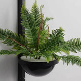 Modern Black Wall Light with Green Plants